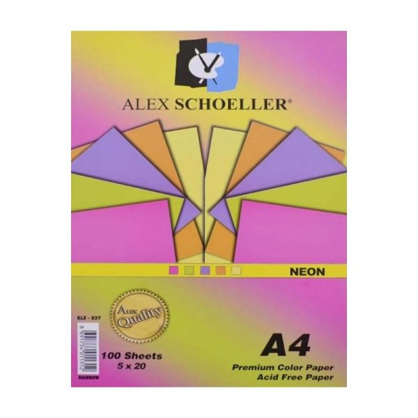 Alex Schoeller A4 Fosforlu Fotokopi Kağıdı 5 Renk 75 Gr